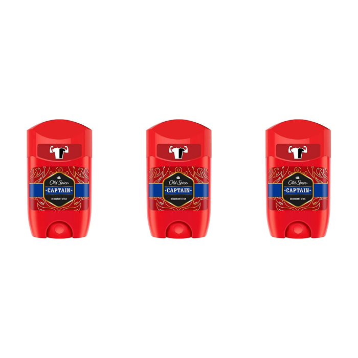 Old Spice Captain Deodorant Stick 50ml (Pack of 1) - Pack of 3