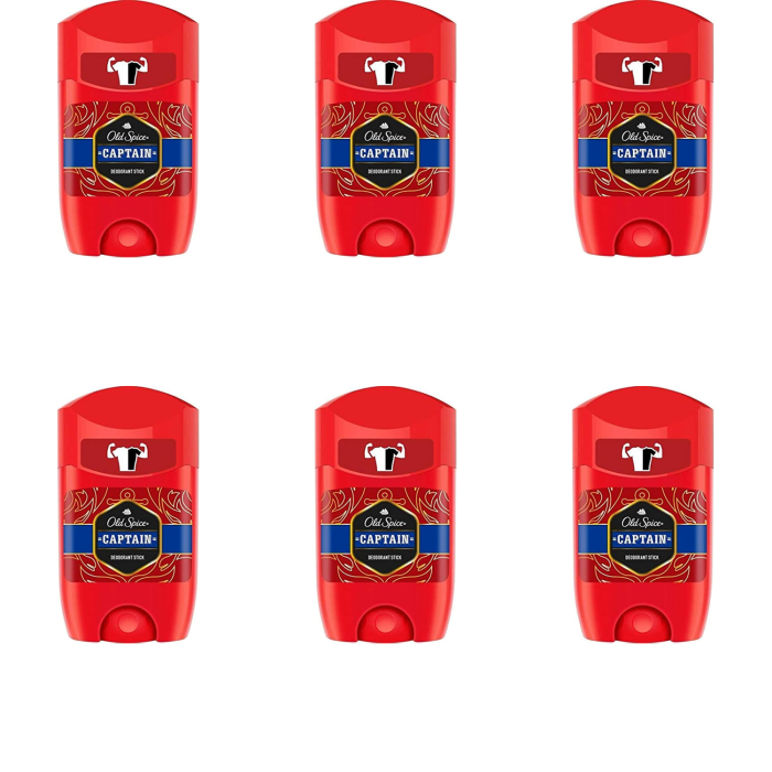 Old Spice Captain Deodorant Stick 50ml (Pack of 1) - Pack of 6