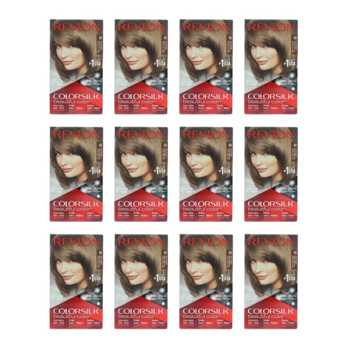 Revlon Colorsilk Hair Dye Permanent Light Ash Brown 50 - Pack of 12
