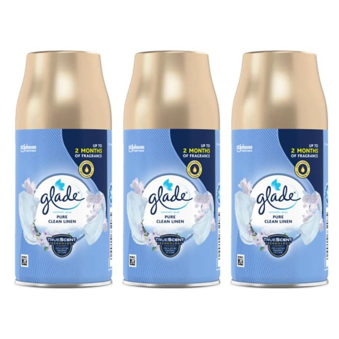 Glade Automatic Air Freshener Refill Pure Clean Linen 269ml spray can - Pack of 3
