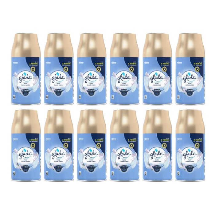 Glade Automatic Air Freshener Refill Pure Clean Linen 269ml spray can - Pack of 12