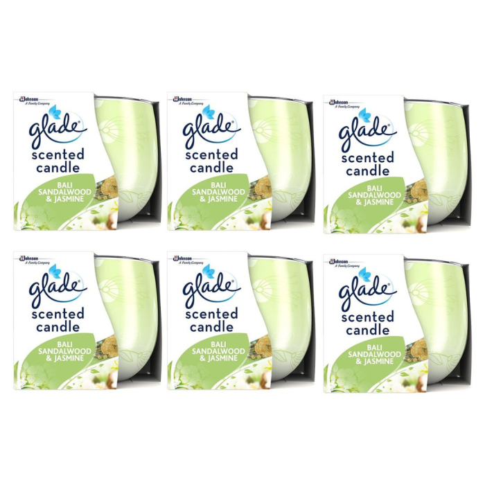 Glade Candle Bali Sandalwood & Jasmine 120g - Pack of 6