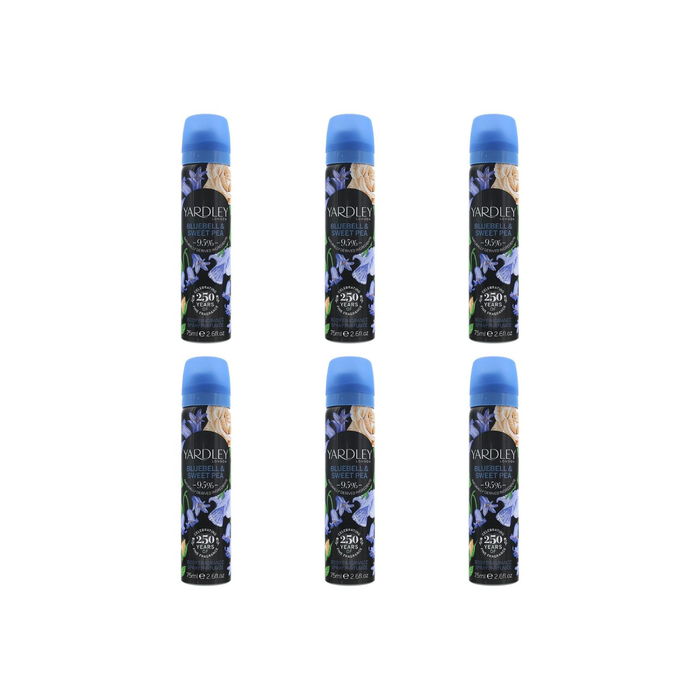 Yardley London Bluebell Body Spray 75ml - Pack of 6