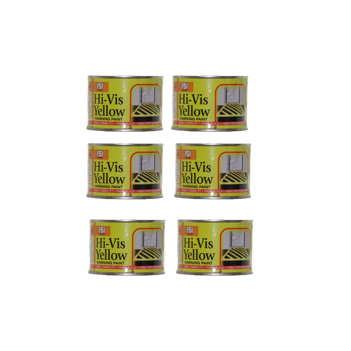 151 Coatings Hi-Vis High Visibility Yellow Warning Paint 180ML - Pack of 6