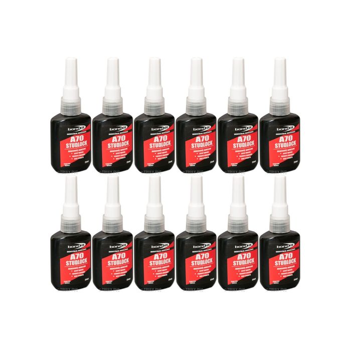 Bond It Industrial A70 Studlock Anaerobic Adhesive with Green Liquid 25ml - Pack of 12