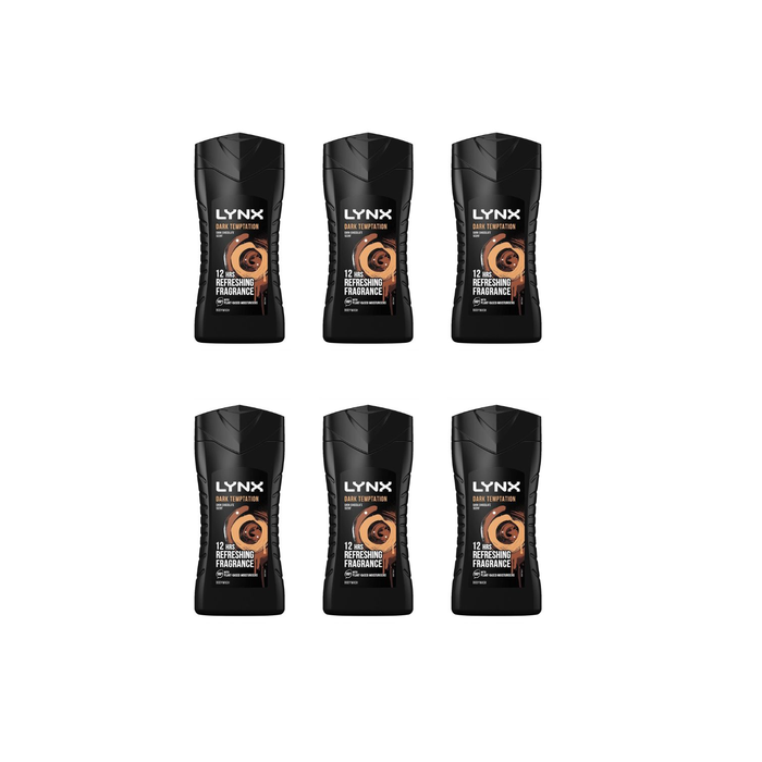 Lynx Dark Temptation Shower Gel 225ml - Pack of 6