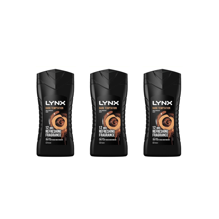 Lynx Dark Temptation Shower Gel 225ml - Pack of 3