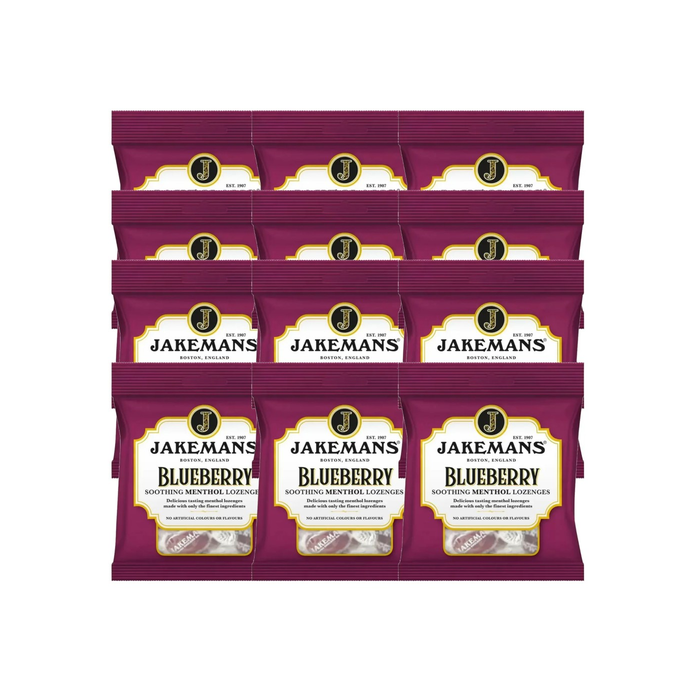 Jakemans Soothing Menthol Lozenges Blueberry 73g - Pack of 12