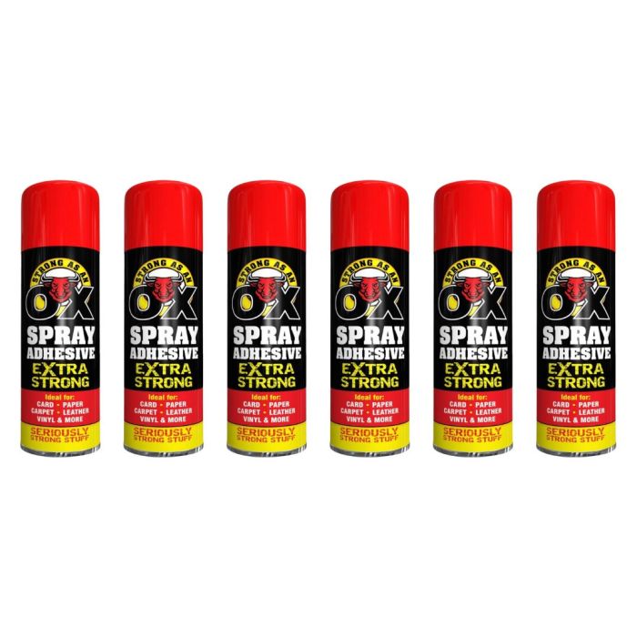 Strong As An Ox Spray Adhesive Extra Strong for Multipurpose 500ml - Pack of 6