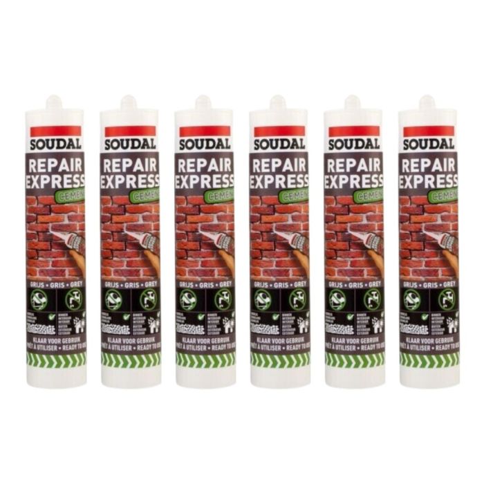 Soudal Repair Express Cement Grey 290ml - Pack of 6