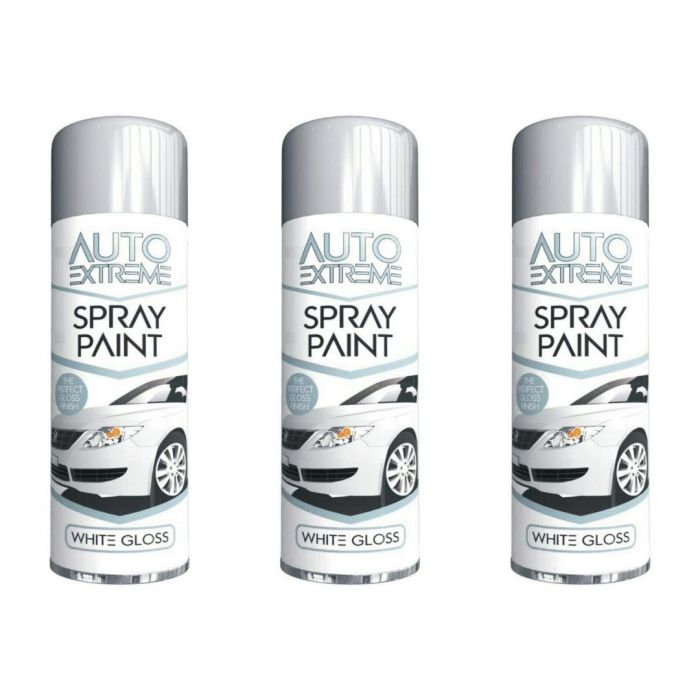 Rapide Auto Extreme All Purpose Spray Paint Can White 250ml - Pack of 3