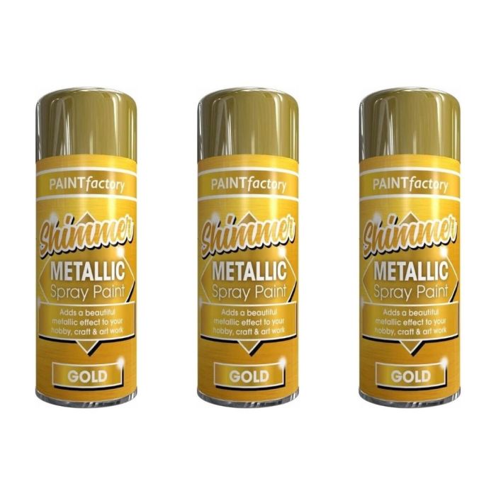 Paint Factory Metallic Gold Spray Paint 200 ml - Pack of 3