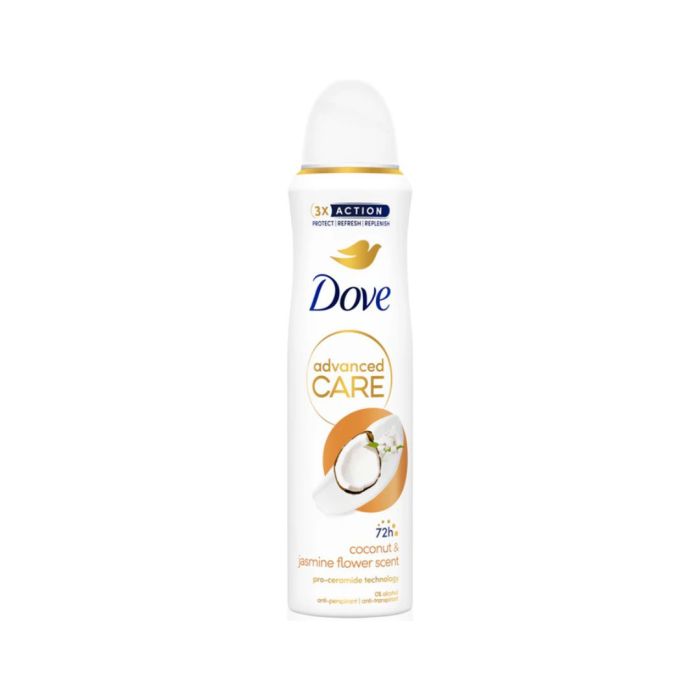 Dove Advanced Care Coconut & Jasmine Antiperspirant Body Spray 150ml - Pack of 1
