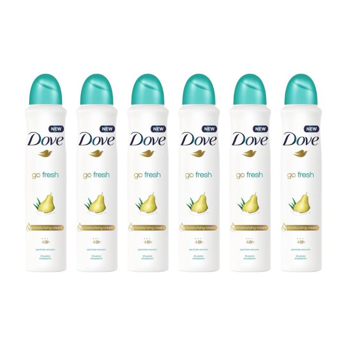 Dove Go Pear and Aloe Vera Scent Deodorant Spray 250ml - Pack of 6