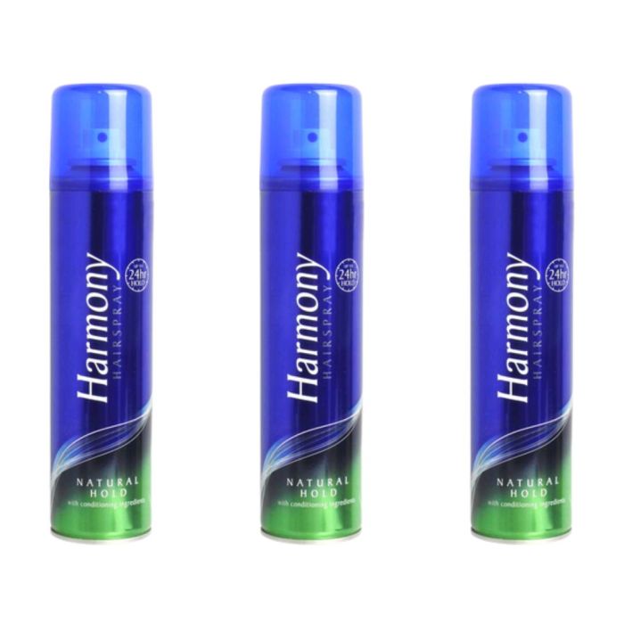Harmony Natural Hold Hairspray 225ml - Pack of 3