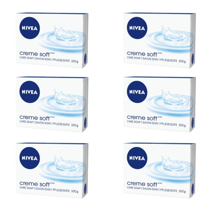 Nivea Creme Soft Care Soap Bar 100g - Pack of 6