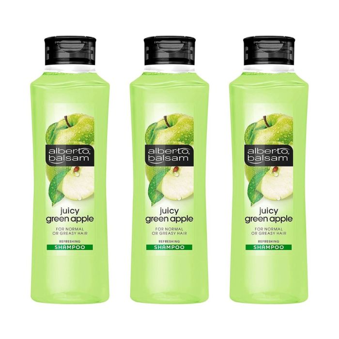Alberto Balsam Juicy Green Apple Refreshing Shampoo 350ml - Pack of 3