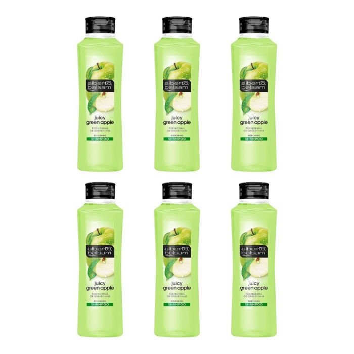 Alberto Balsam Juicy Green Apple Refreshing Shampoo 350ml - Pack of 6