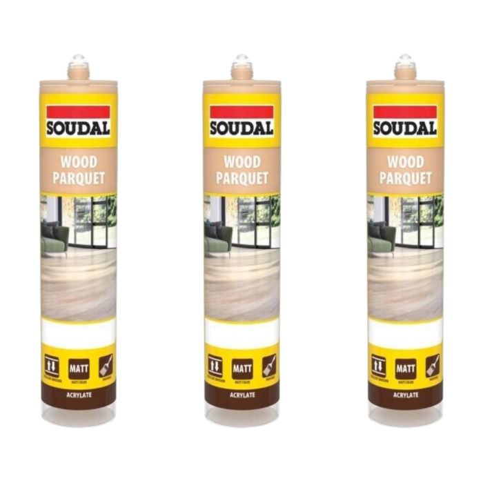 Soudal Parquet Joint Sealant 300ml - Pack of 3