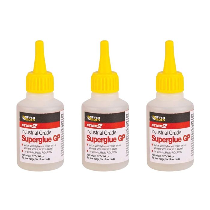 Everbuild Industrial Superglue 20g - Pack of 3