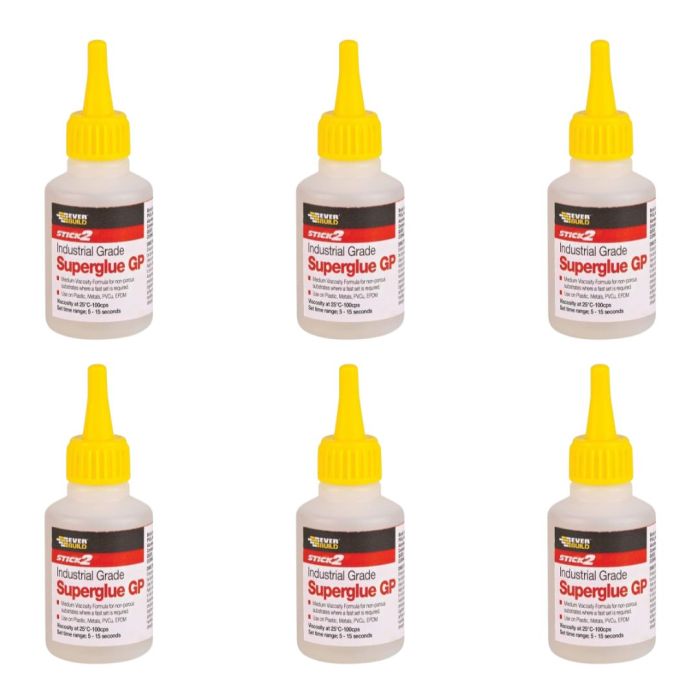 Everbuild Industrial Superglue 20g - Pack of 6