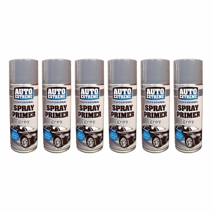 Rapide Auto Extreme Spray Paint Grey Primer Finish 400ml - Pack of 6