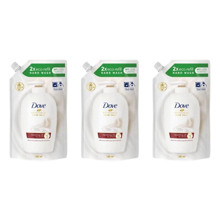 Dove Nourishing Hand Wash Fine Silk Refill Pack 500ML - Pack of 3