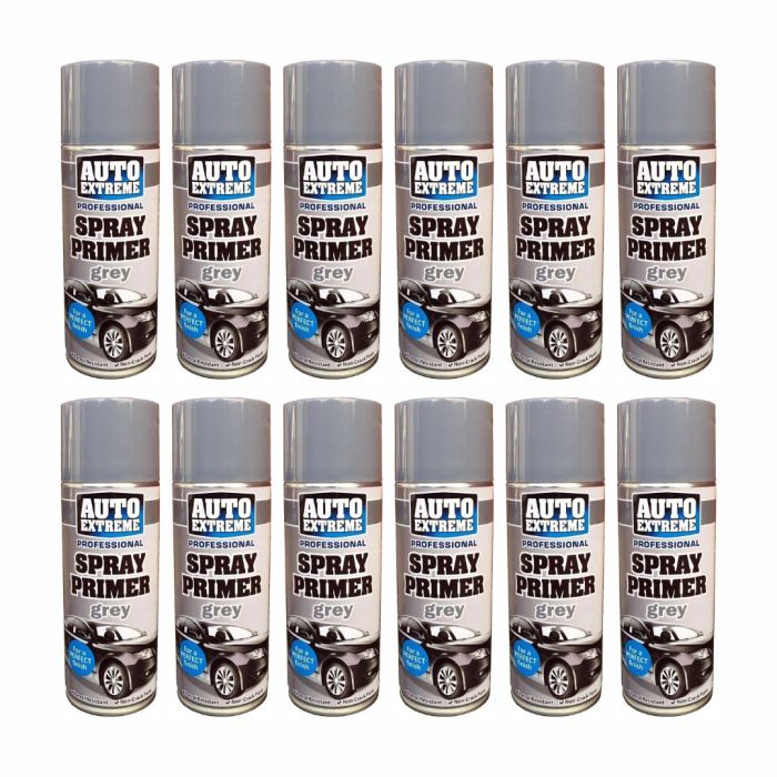 Rapide Auto Extreme Spray Paint Grey Primer Finish 400ml - Pack of 12