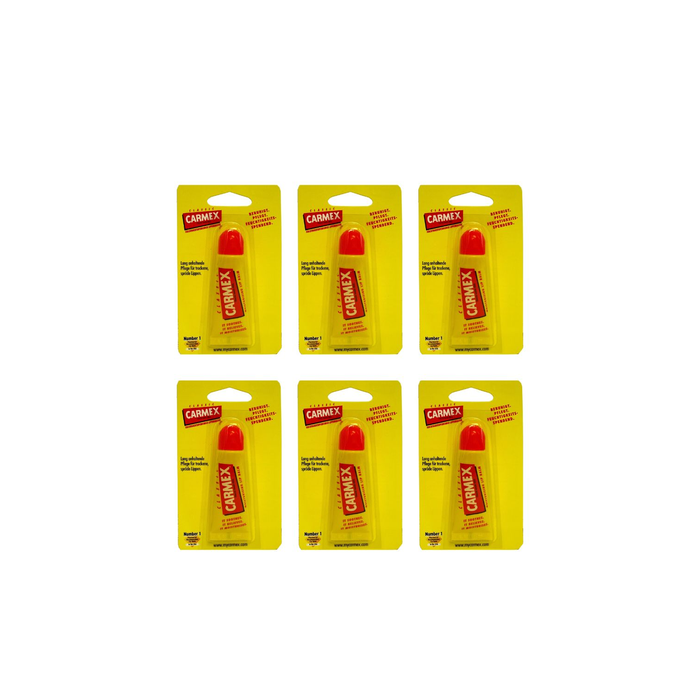 Carmex Classic Moisturising Lip Balm Tube 10g - Pack of 6