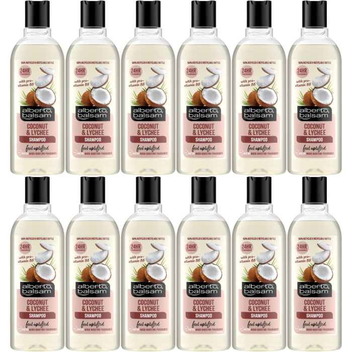 Alberto Balsam Coconut & Lychee Shampoo 300ML - Pack of 12