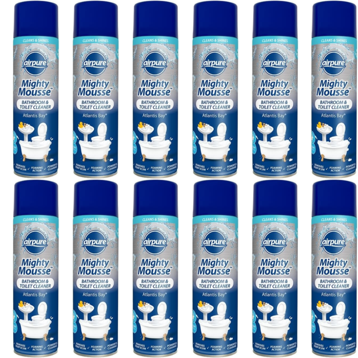 Airpure Mighty Mousse Atlantis Bay Bathroom & Toilet Cleaner 500ML - Pack of 12
