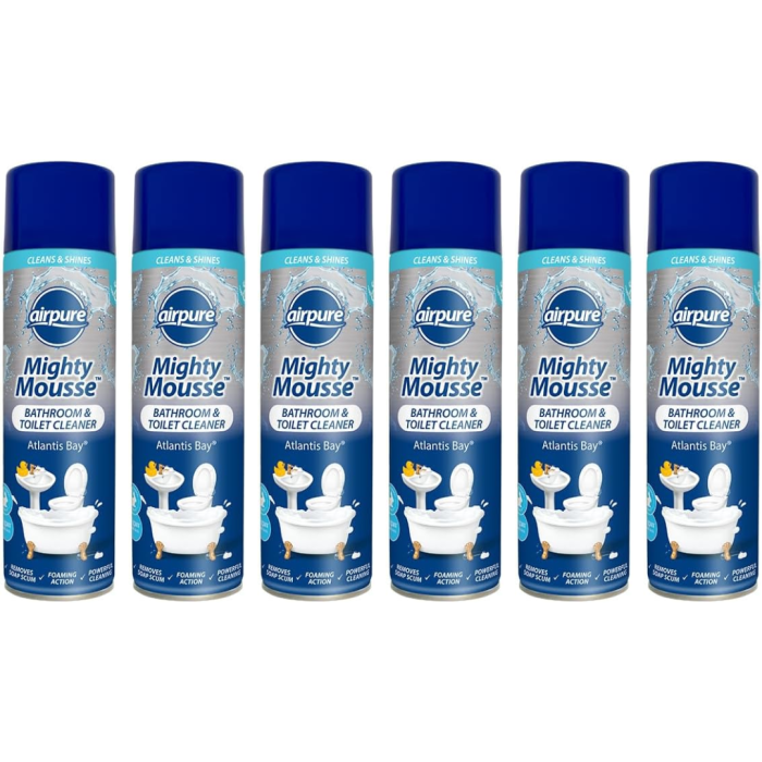 Airpure Mighty Mousse Atlantis Bay Bathroom & Toilet Cleaner 500ML - Pack of 6