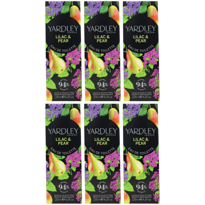 Yardley London Lilac and Pear Women's Perfume 125ML - Pack of 6