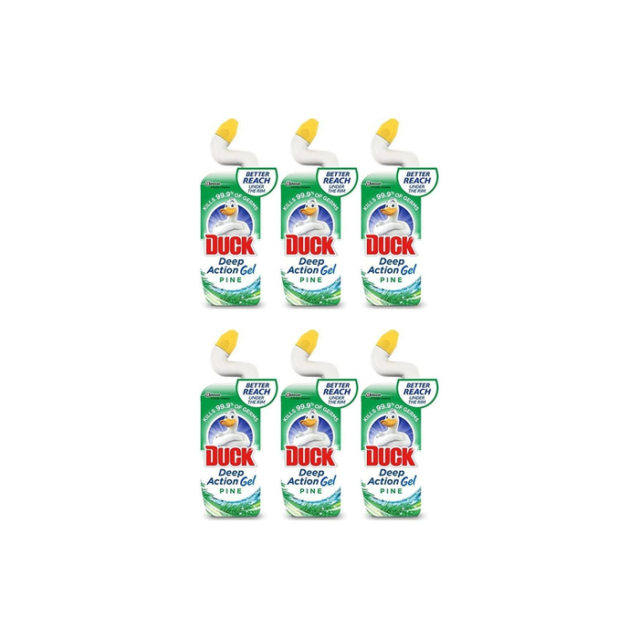 Duck Deep Action Gel Toilet Cleaner Liquid Fresh Pine 750ml - Pack of 6