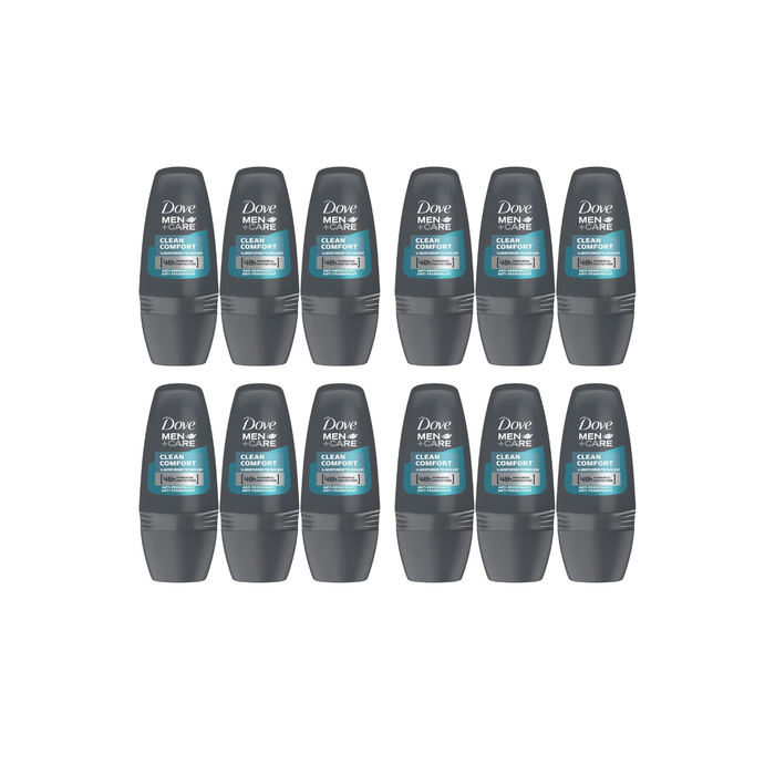 Dove Men Care Clean Comfort Antiperspirant Roll On 50ML - Pack of 12