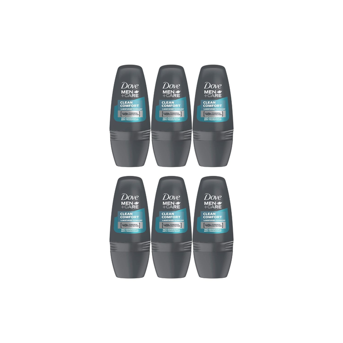 Dove Men Care Clean Comfort Antiperspirant Roll On 50ML - Pack of 6
