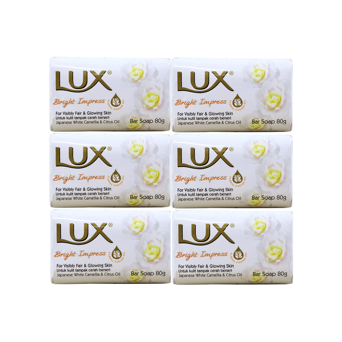 Lux Bright Impress Soap Bar Japanese White - Pack of 6