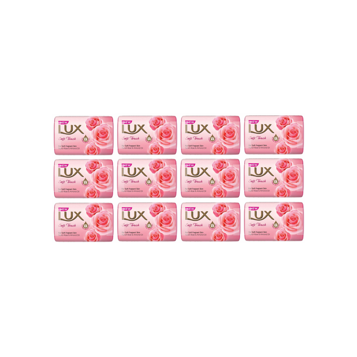 Lux Soft Touch French Rose & Almond oil Soap Bar - Pack of 12