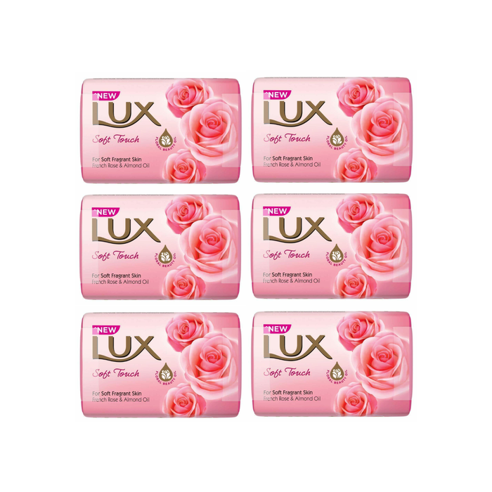Lux Soft Touch French Rose & Almond oil Soap Bar - Pack of 6