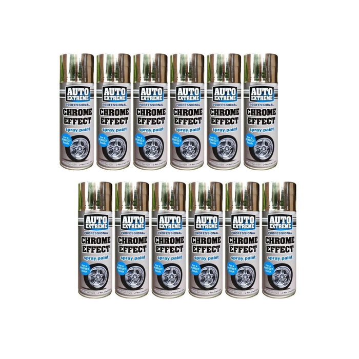 Rapide Auto Extreme Professional Chrome Effect Spray Paint 400ml - Pack of 12
