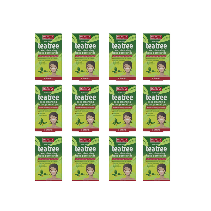 Beauty Formulas Australian Tea Tree Deep Cleansing Nose Pore Strips 6 Pack - Pack of 12