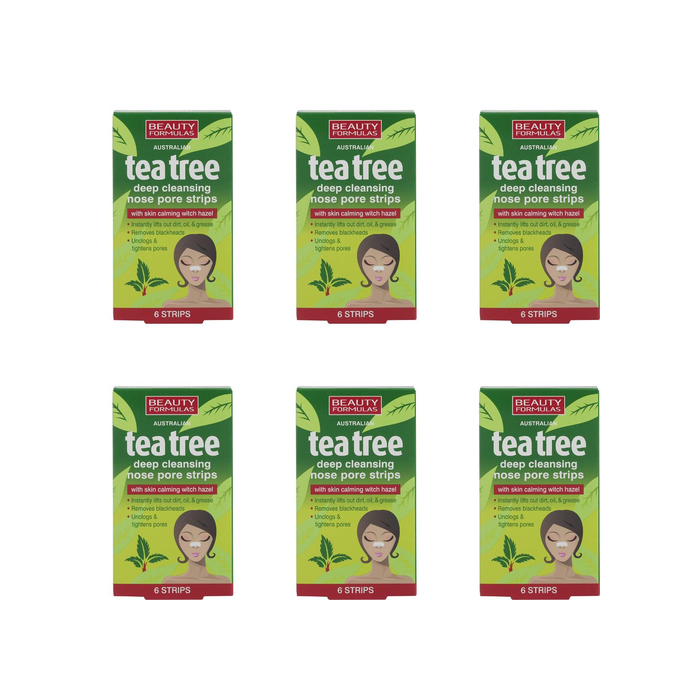 Beauty Formulas Australian Tea Tree Deep Cleansing Nose Pore Strips 6 Pack - Pack of 6