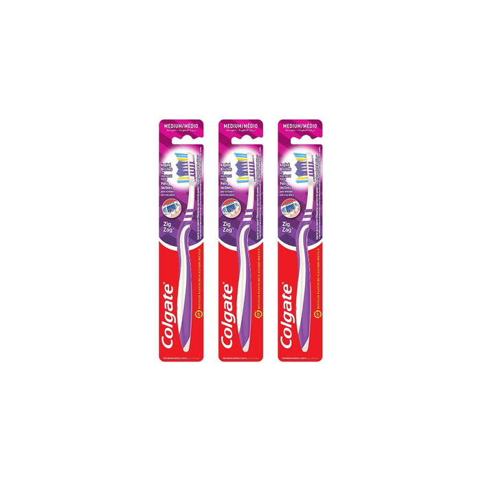 Colgate Zig Zag Plus Medium Toothbrush - Pack of 3