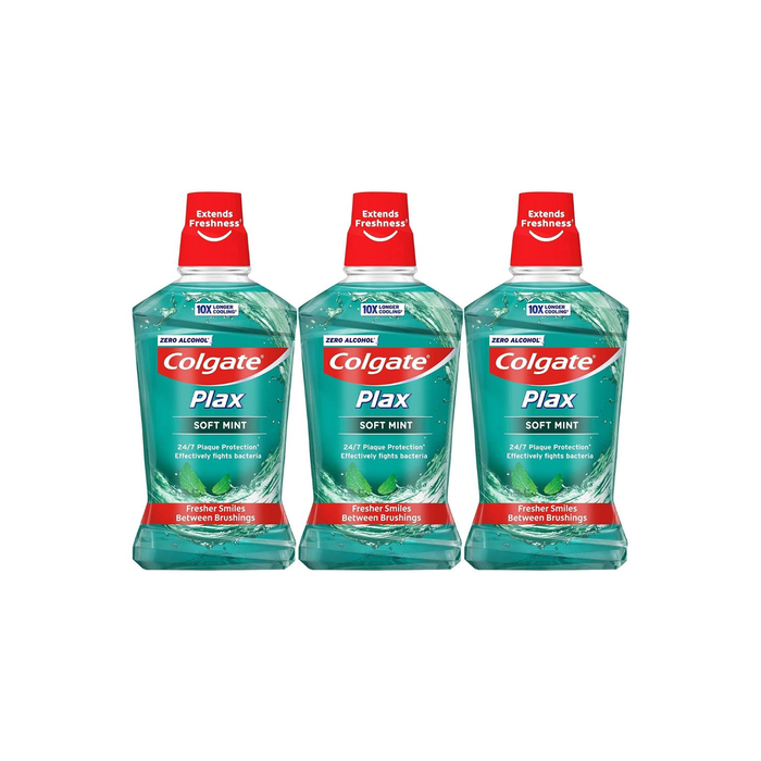 Colgate Plax Soft Mint Mouthwash 500ml - Pack of 3