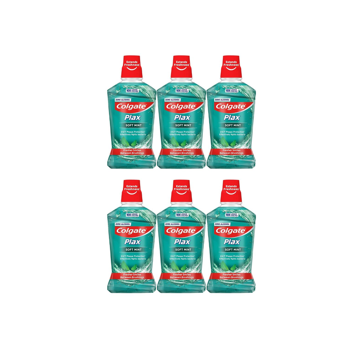 Colgate Plax Soft Mint Mouthwash 500ml - Pack of 6