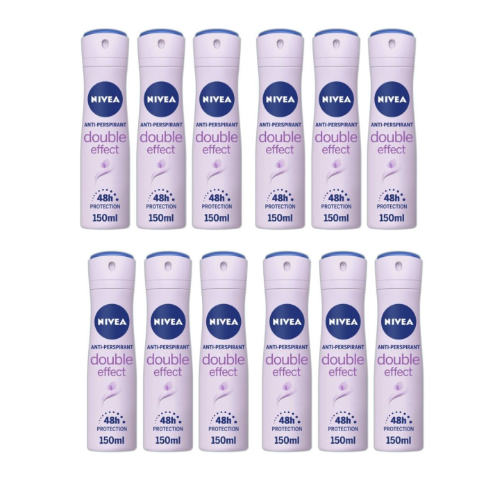 Nivea Double Effect Antiperspirant Deodorant 150Ml - Pack of 12