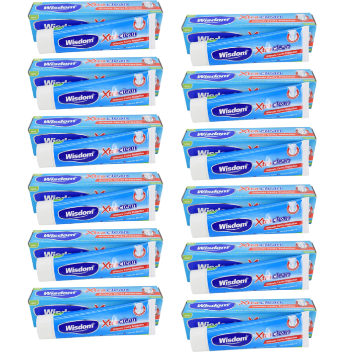 Wisdom Xtra Clean Fresh Mint Toothpaste 100ML - Pack of 12