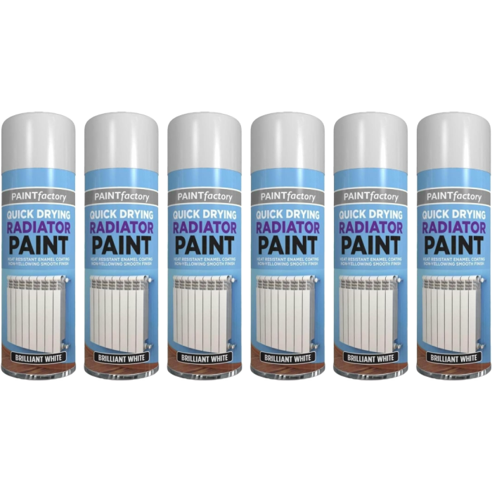 Paint Factory Quick Drying Radiator Spray Paint White 400 ML - Pack of 6