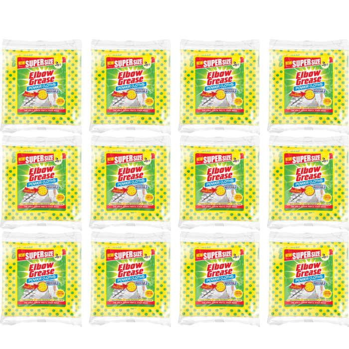 Elbow Grease Super Size Power Cloths with Scrub Dots pack of 3
