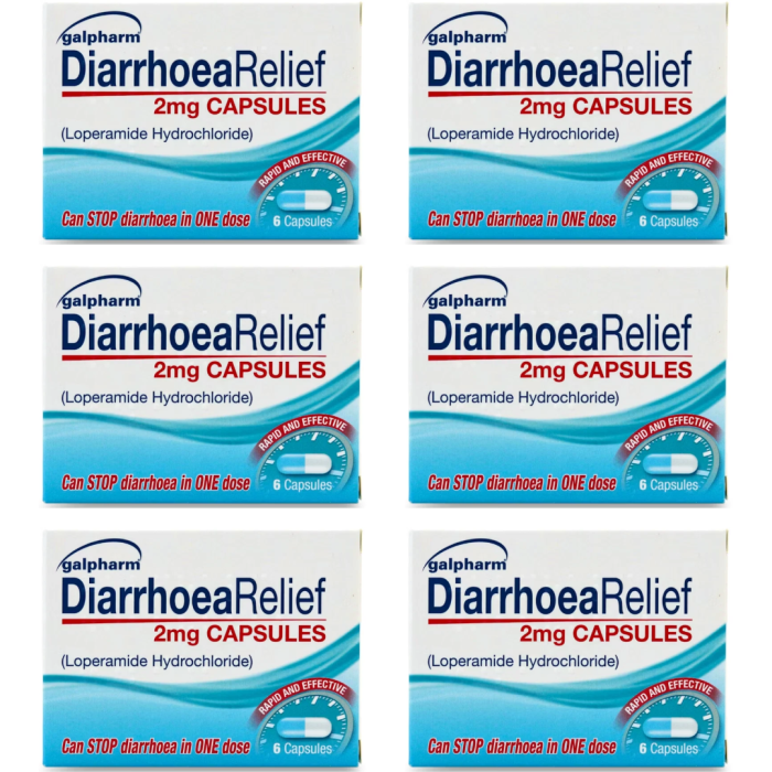 Galpharm Diarrhoea Relief 2mg Capsules 6 Count - Pack of 6